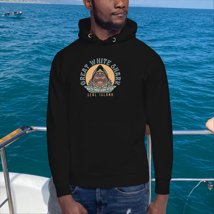 Monoline Seal Island Shark Hunt Hoodie | White Shark Ocean | Great White Shark