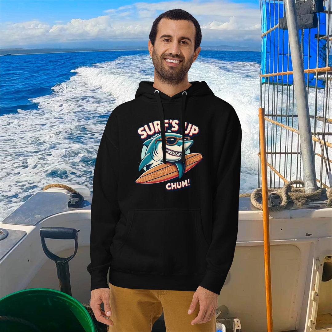 Surfs Up Chum Great White Shark Hoodie | White Shark Ocean | Great White Shark