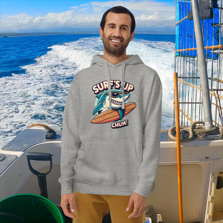 Surfs Up Chum Great White Shark Hoodie | White Shark Ocean | Great White Shark