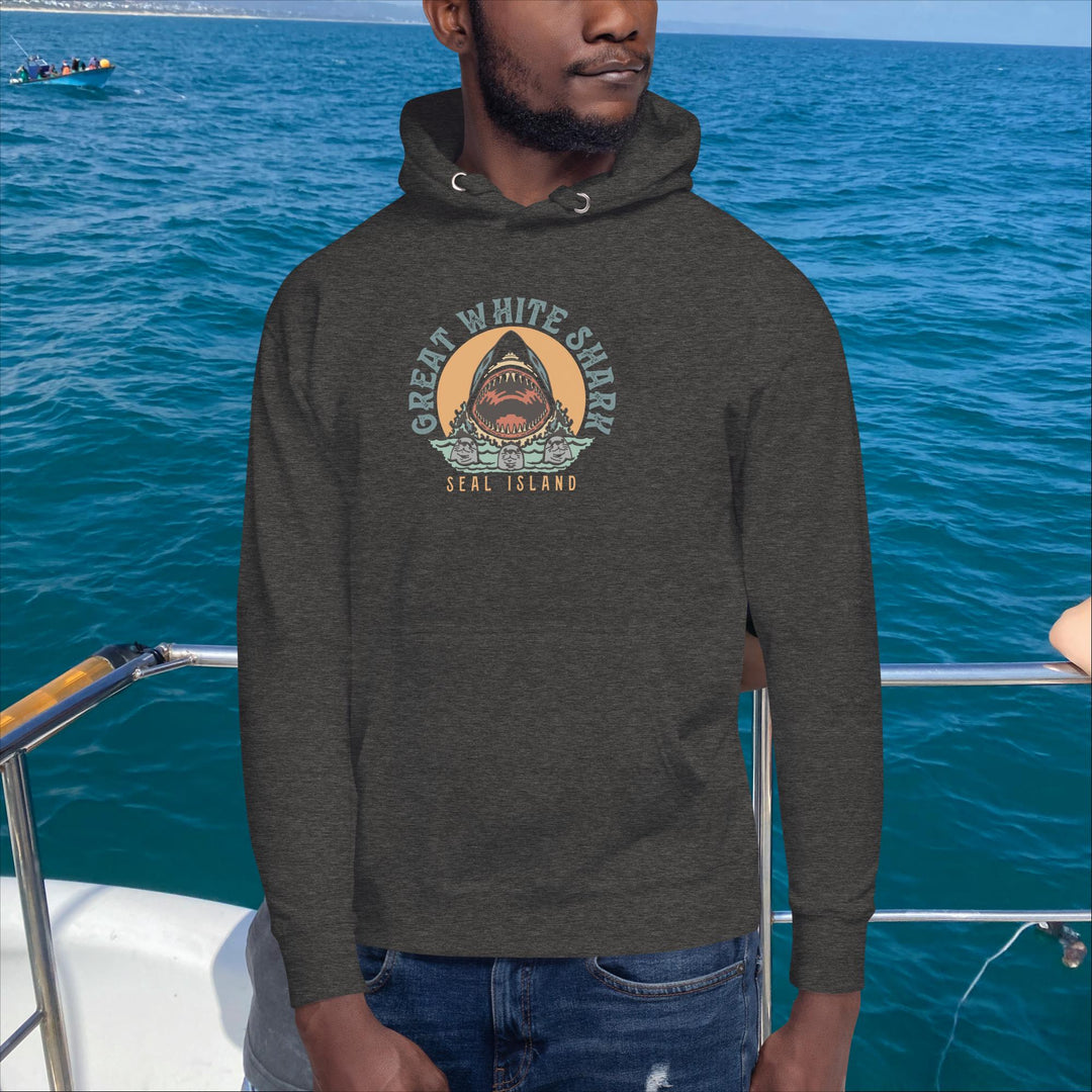 Monoline Seal Island Shark Hunt Hoodie | White Shark Ocean | Great White Shark