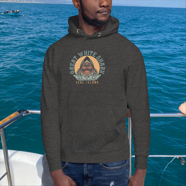 Monoline Seal Island Shark Hunt Hoodie | White Shark Ocean | Great White Shark