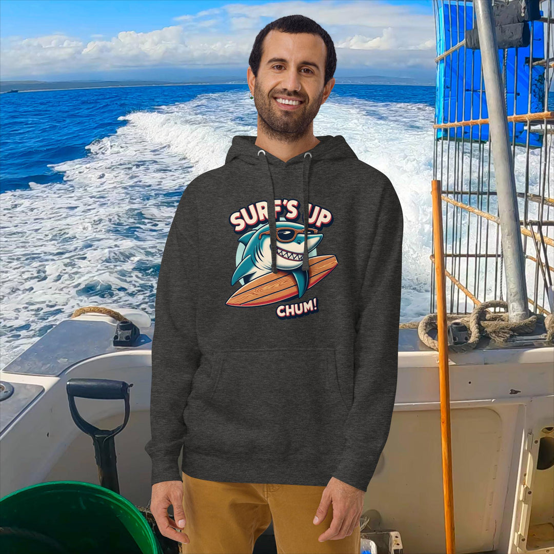 Surfs Up Chum Great White Shark Hoodie | White Shark Ocean | Great White Shark