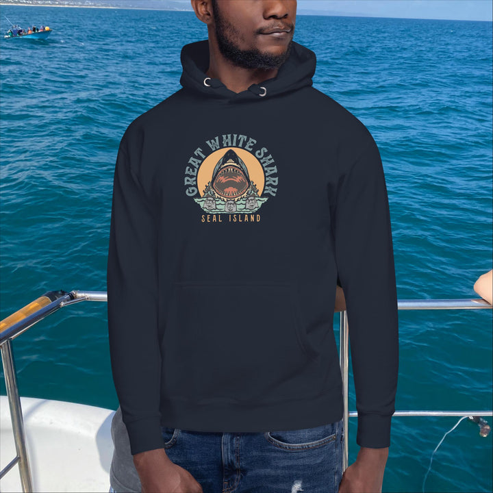 Monoline Seal Island Shark Hunt Hoodie | White Shark Ocean | Great White Shark