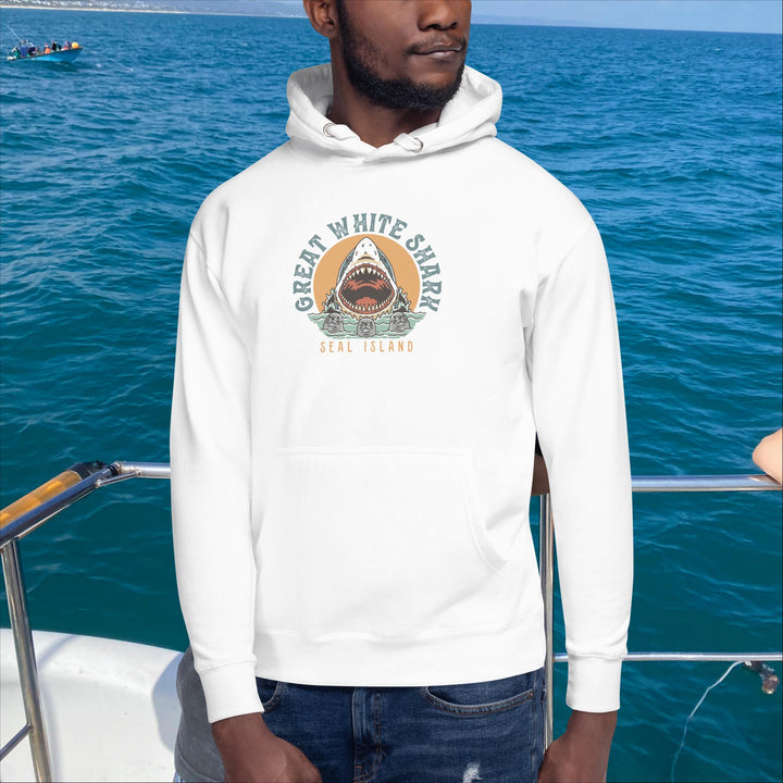 Monoline Seal Island Shark Hunt Hoodie | White Shark Ocean | Great White Shark