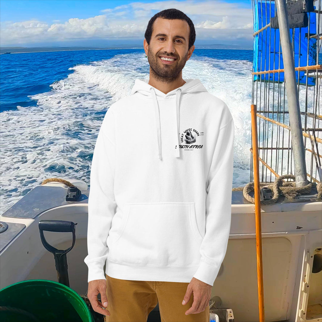 Great White Shark Hoodie - "South Africa, Established 45 Million Years Ago"