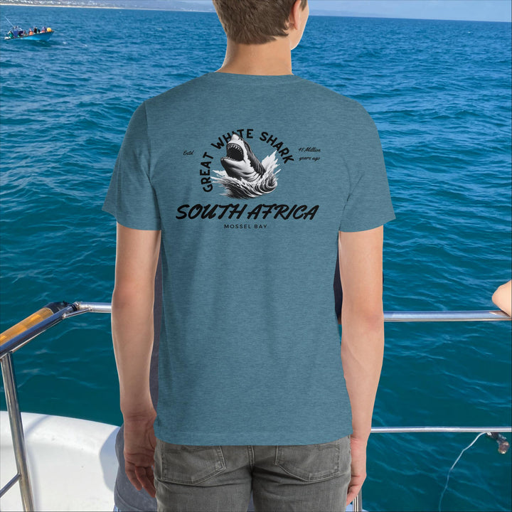 Great White Shark T-Shirt - "South Africa, Established 45 Million Years Ago"