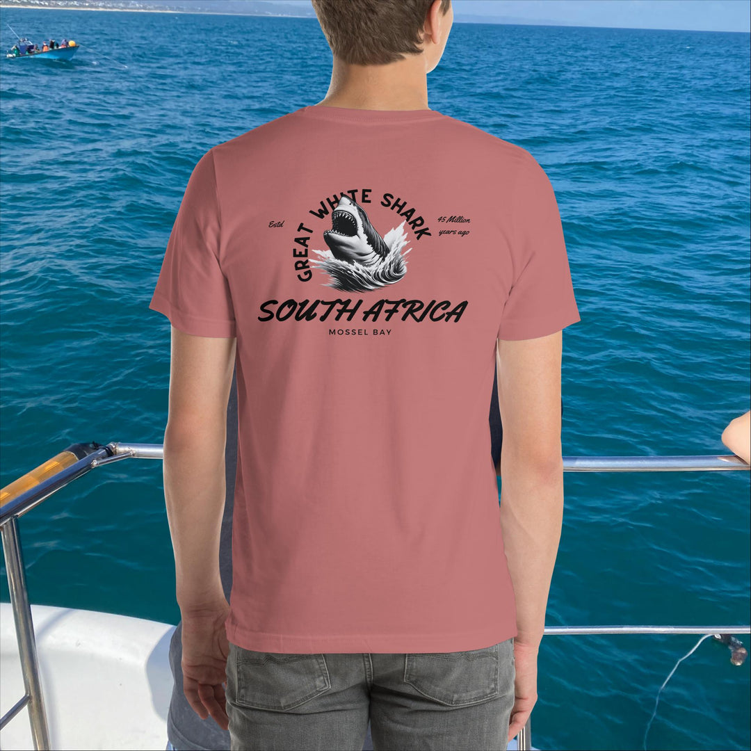 Great White Shark T-Shirt - "South Africa, Established 45 Million Years Ago"