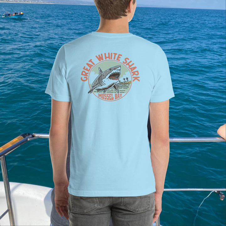 Monoline Mossel Bay Great White Shark Front And Back T-Shirt