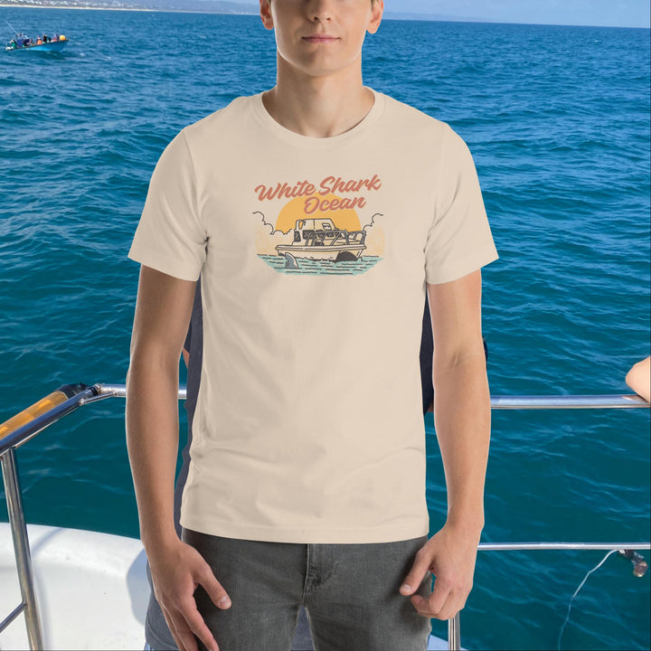 White Shark Ocean Cage Boat T-Shirt
