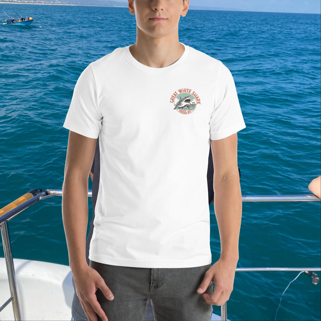 Monoline Mossel Bay Great White Shark Front And Back T-Shirt