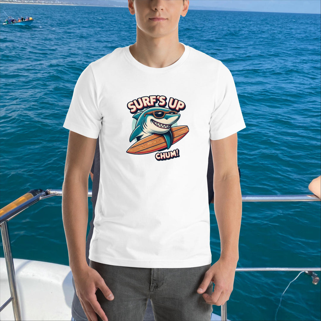 Surfs Up Chum Great White Shark T'shirt | White Shark Ocean | Great White Shark