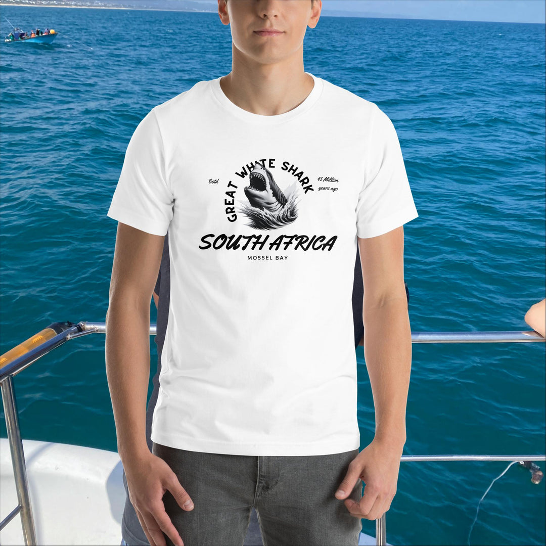Great White Shark T-Shirt - "South Africa, Established 45 Million Years Ago"