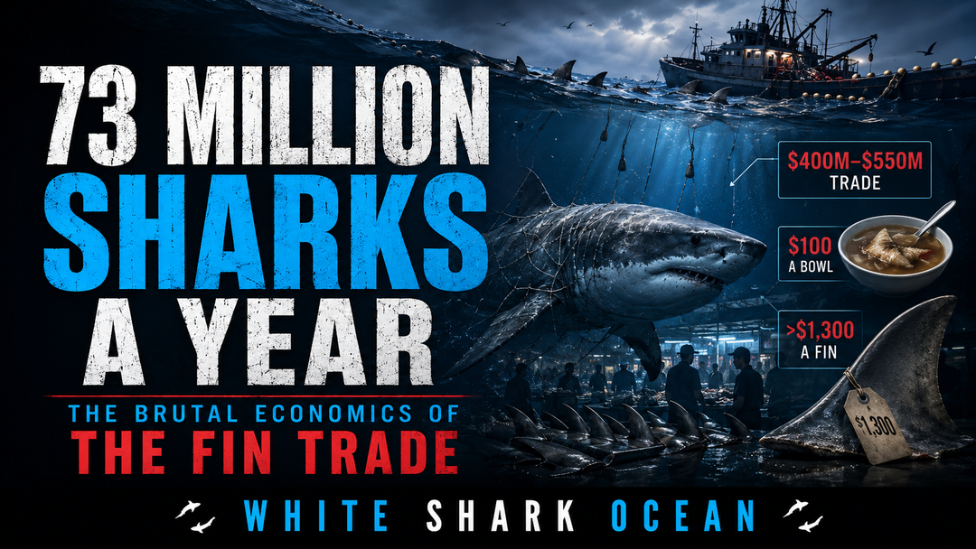 Dried shark fins laid out for trade — the global shark fin industry kills an estimated 73 million sharks per year despite bans in over 50 countries