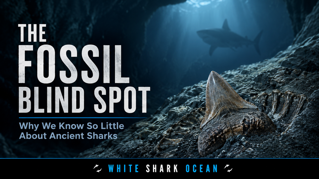 Ancient shark tooth fossil representing how almost all shark evolutionary history is known only from teeth, not skeletons