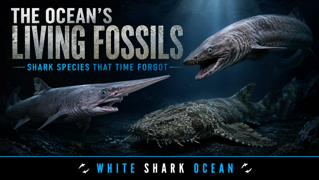 Deep-sea frilled shark, one of the ocean's living fossil shark species virtually unchanged for 95 million years