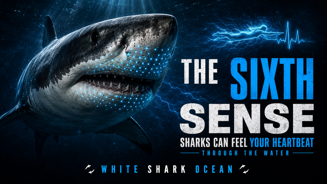 Close-up of a great white shark's snout showing the dark pore openings of the ampullae of Lorenzini electroreceptor system