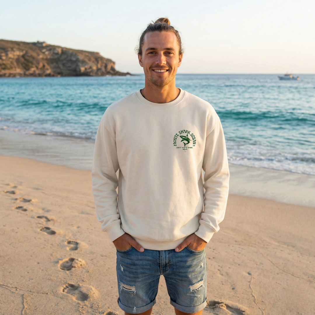 White Shark Ocean Great White Shark Media Sweatshirt