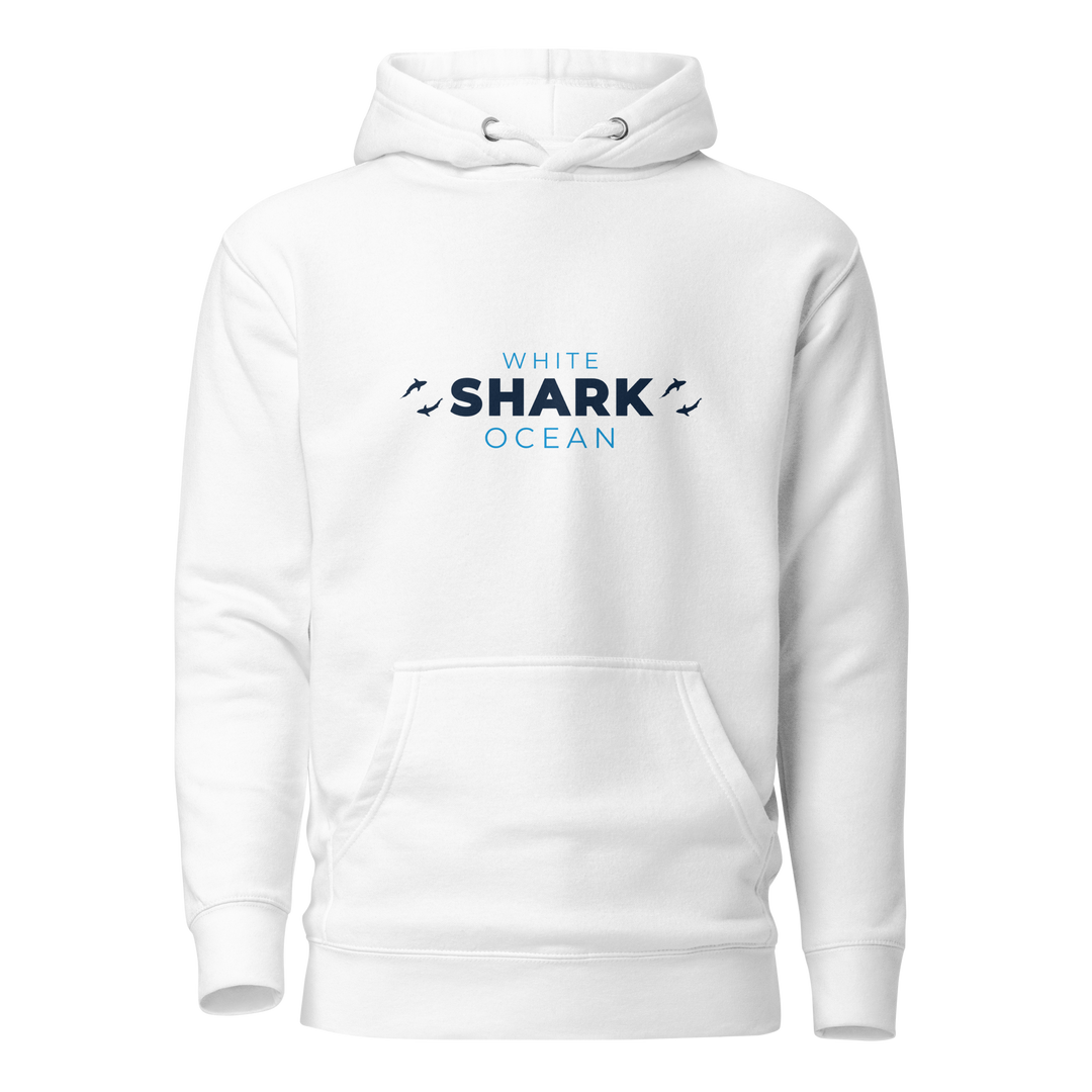 White Shark Ocean White Hoodie | Shark merch | shark hoodie