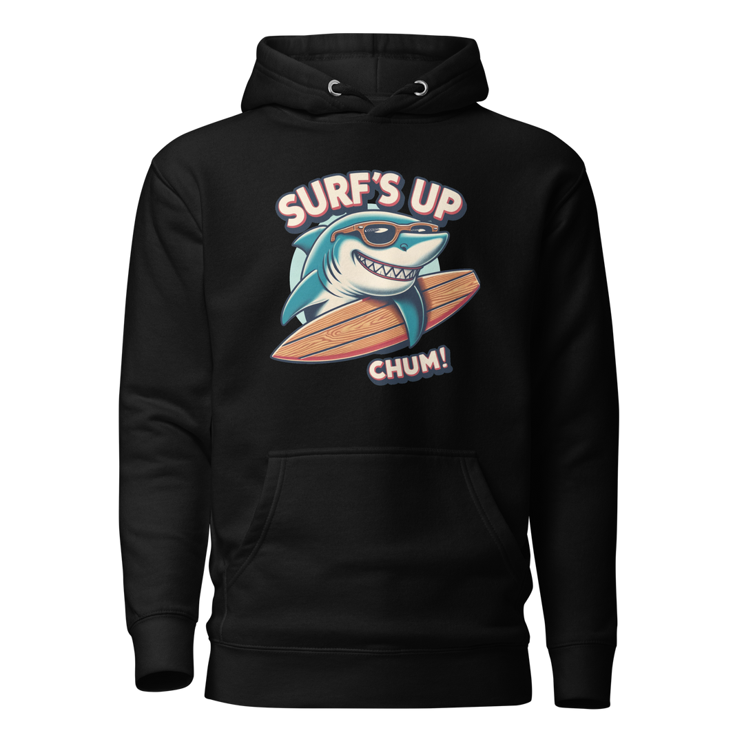 "Surf's Up, Chum!" Great White Shark Hoodie