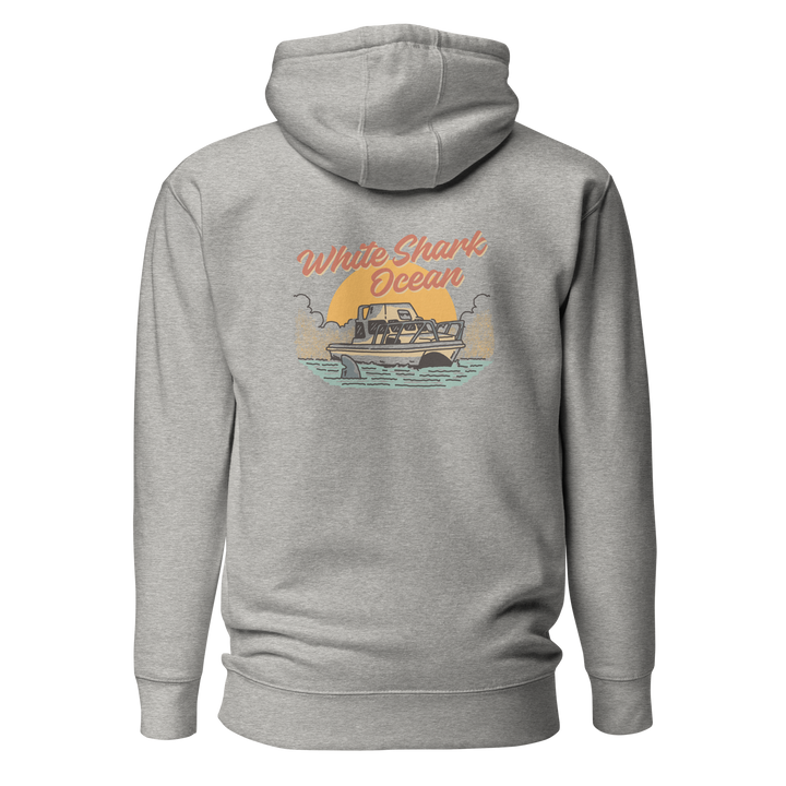White Shark Ocean Cage Boat Hoodie