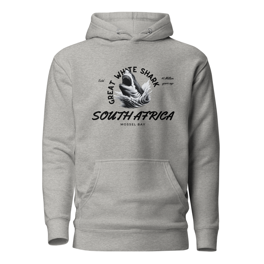 Great White Shark Hoodie - "South Africa, Established 45 Million Years Ago"