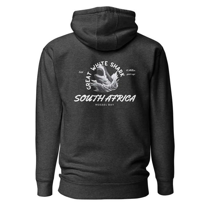 Great White Shark Hoodie - "South Africa, Established 45 Million Years Ago"