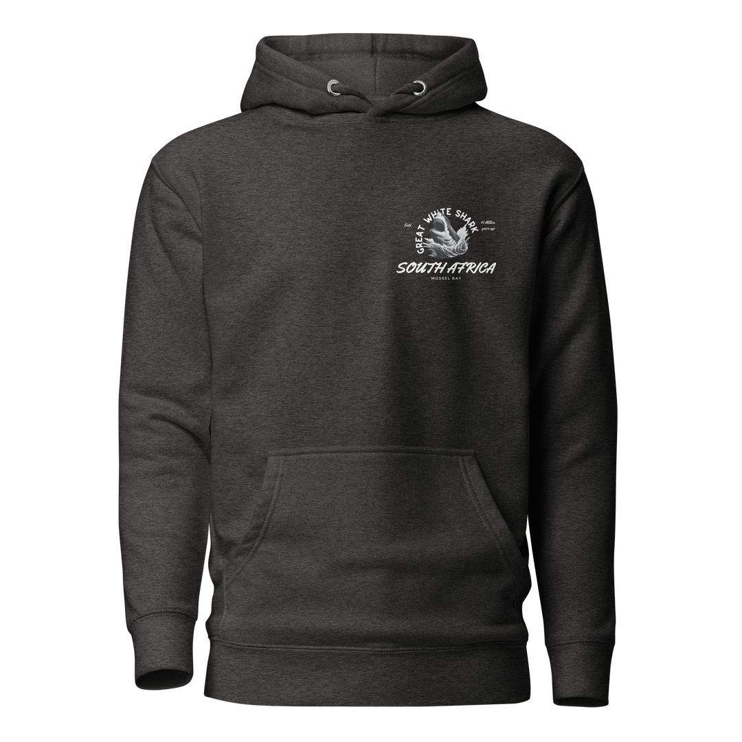 Great White Shark Hoodie - "South Africa, Established 45 Million Years Ago"