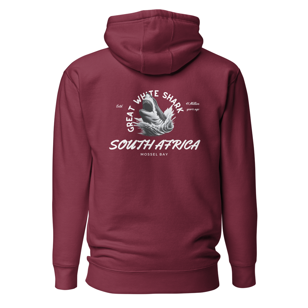 Great White Shark Hoodie - "South Africa, Established 45 Million Years Ago"