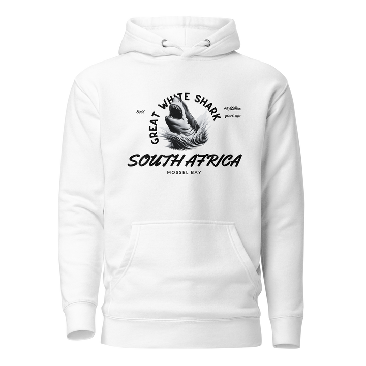 Great White Shark Hoodie - "South Africa, Established 45 Million Years Ago"