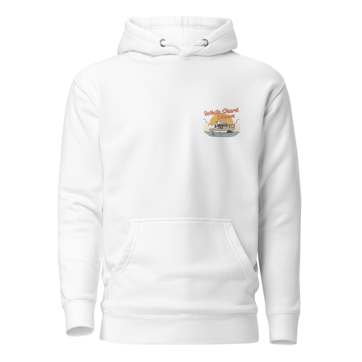 White Shark Ocean Cage Boat Hoodie