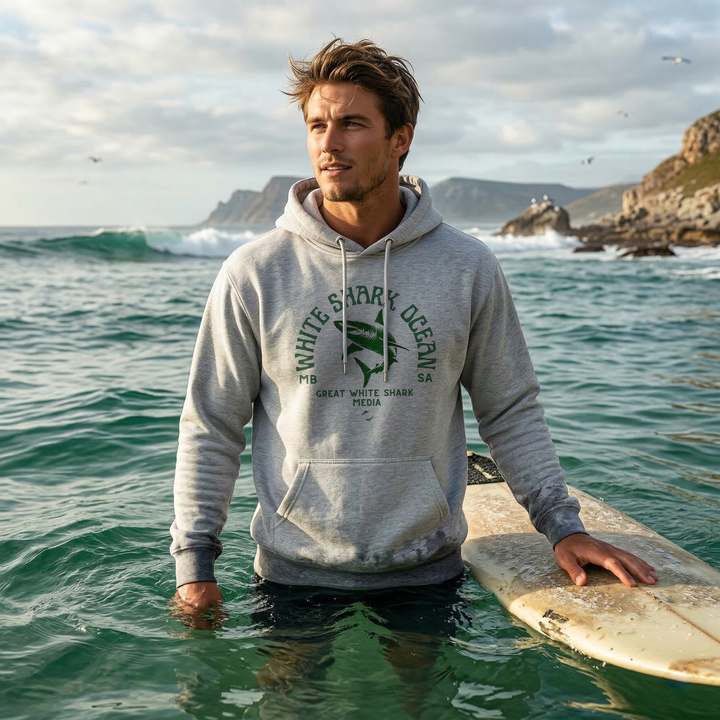 White Shark Ocean Great White Shark Hoodie Front