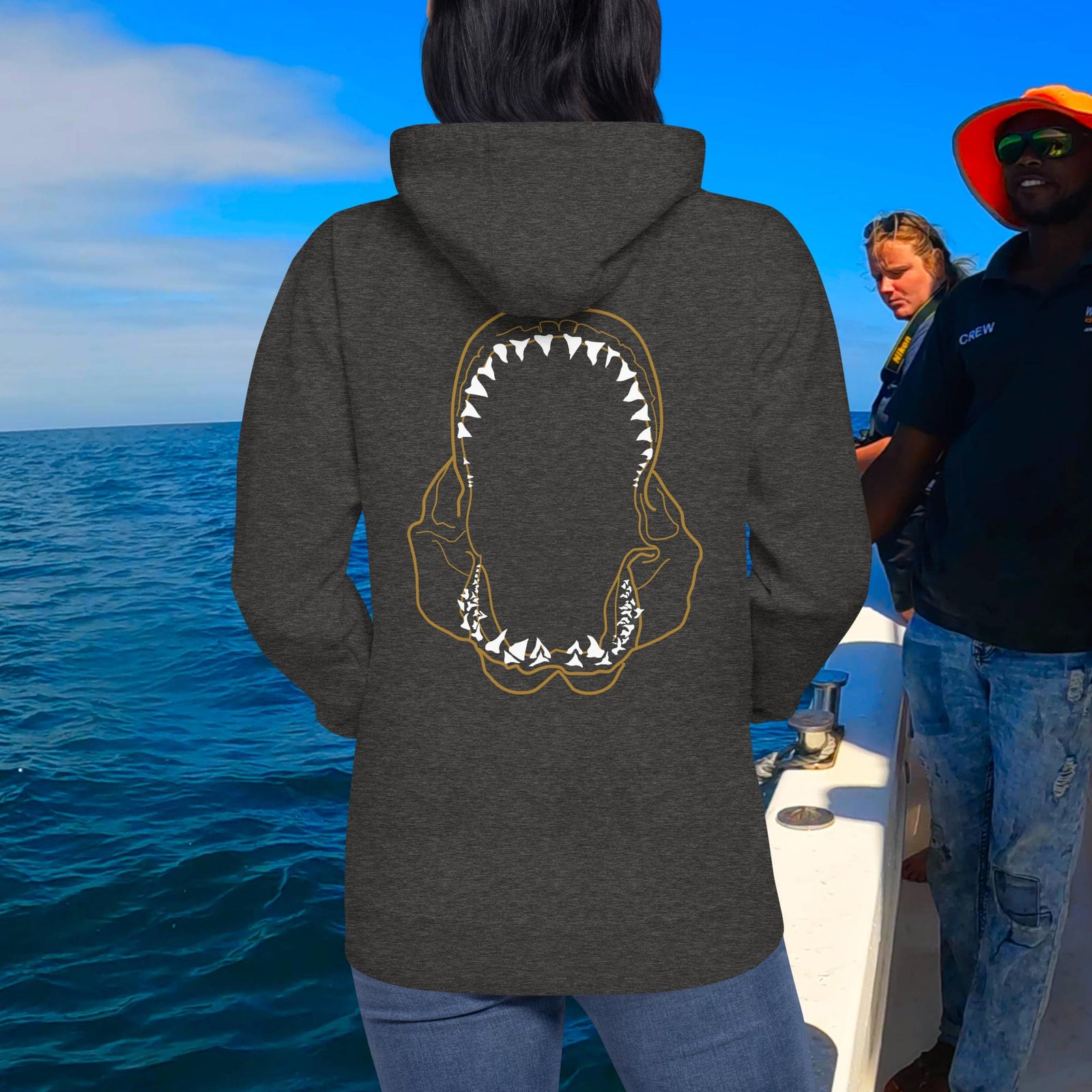 Great White Shark Jaws Unisex Hoodie | White Shark Ocean | 