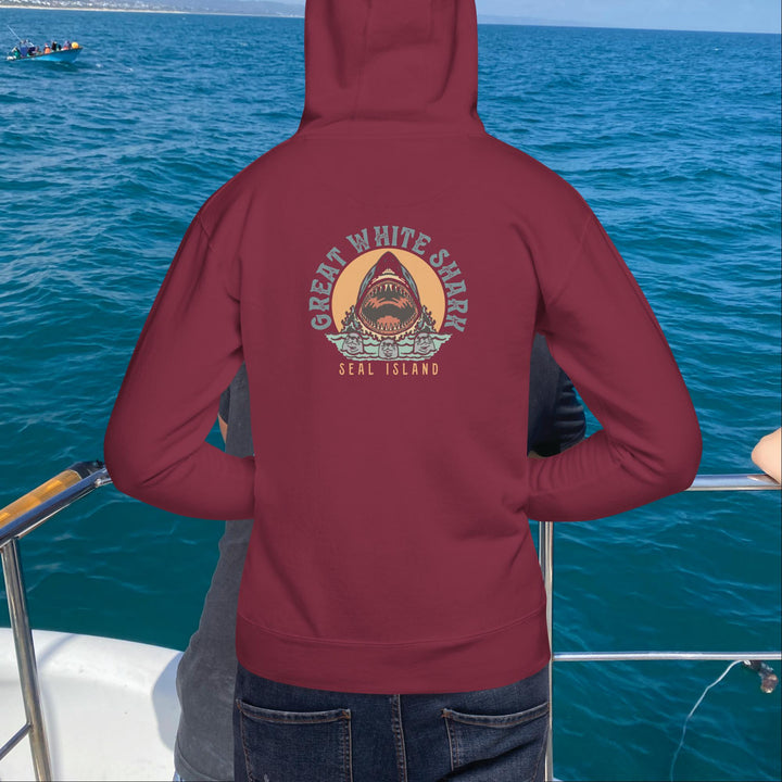 Monoline Seal Island Shark Hunt Hoodie | White Shark Ocean | Great White Shark