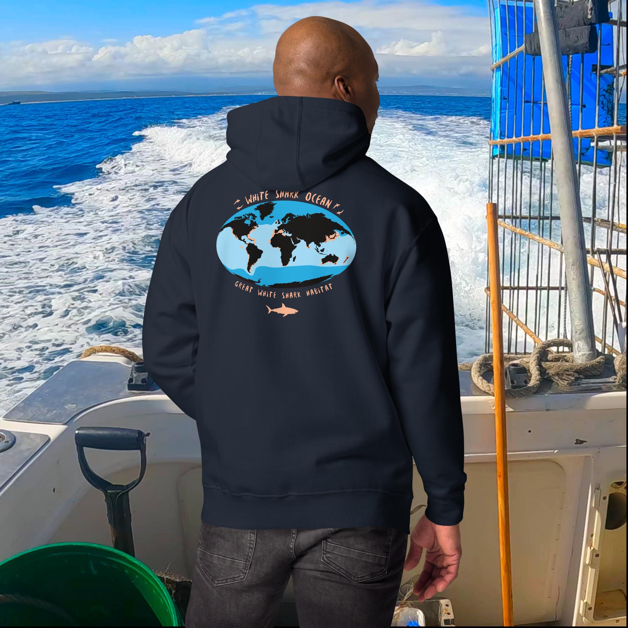 Great White Shark Habitat Unisex Hoodie – White Shark Ocean
