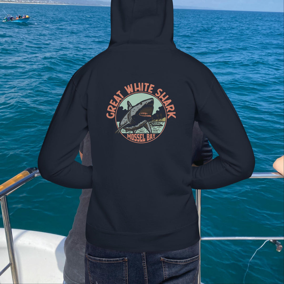 Monoline Great White Shark Mossel Bay Hoodie | White Shark Ocean | Great White Shark