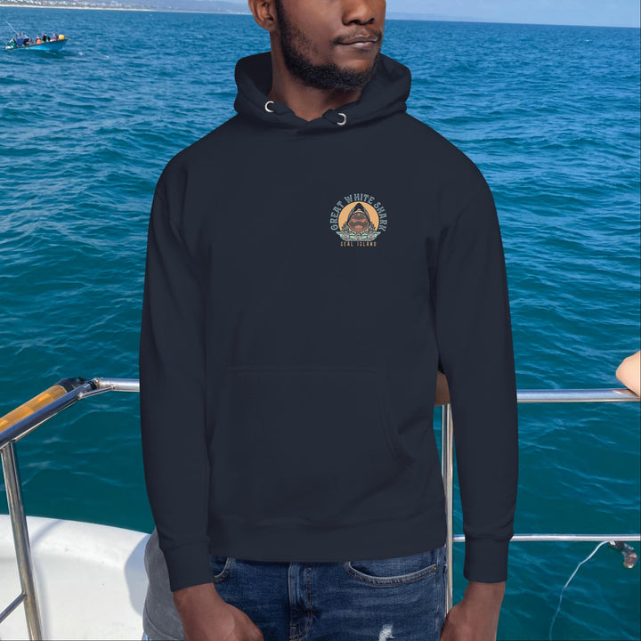 Monoline Seal Island Shark Hunt Hoodie | White Shark Ocean | Great White Shark