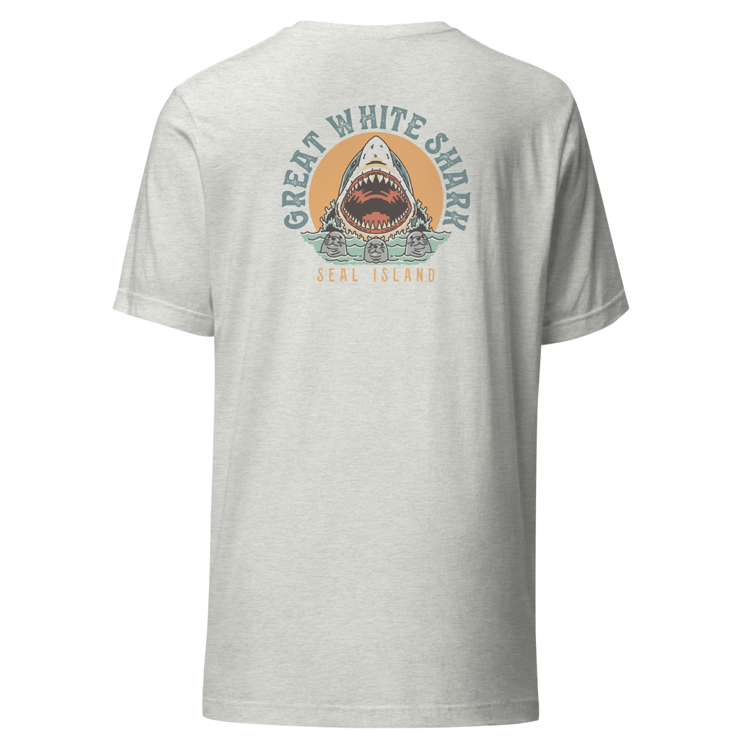 Monoline Seal Island Shark Hunt Front And Back T-Shirt