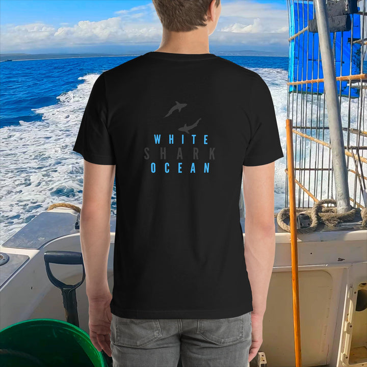 White Shark Ocean Dark Shark Crew T-Shirt
