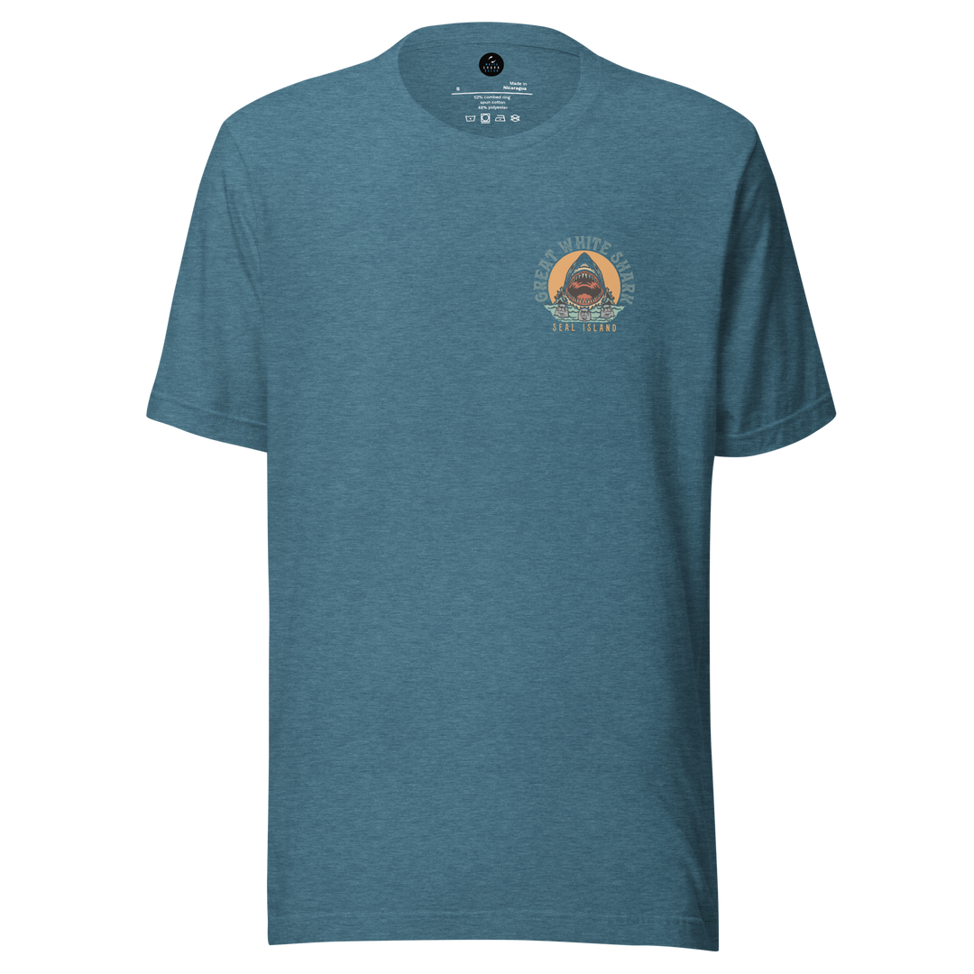 Monoline Seal Island Shark Hunt Front And Back T-Shirt