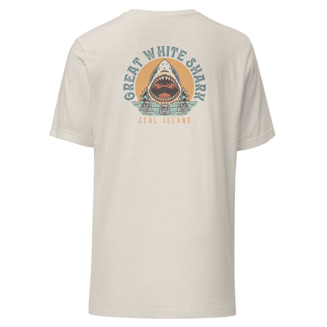 Monoline Seal Island Shark Hunt Front And Back T-Shirt