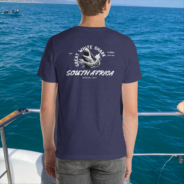 GREAT WHITE SHARK T-SHIRT - "SOUTH AFRICA, ESTABLISHED 45 MILLION YEARS AGO"