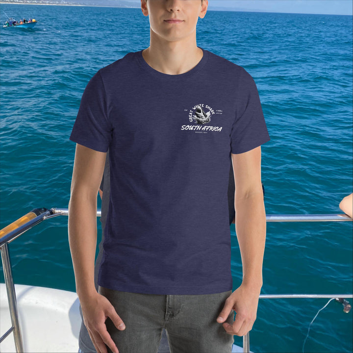 GREAT WHITE SHARK T-SHIRT - "SOUTH AFRICA, ESTABLISHED 45 MILLION YEARS AGO"