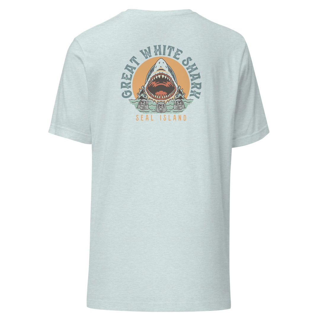 Monoline Seal Island Shark Hunt Front And Back T-Shirt
