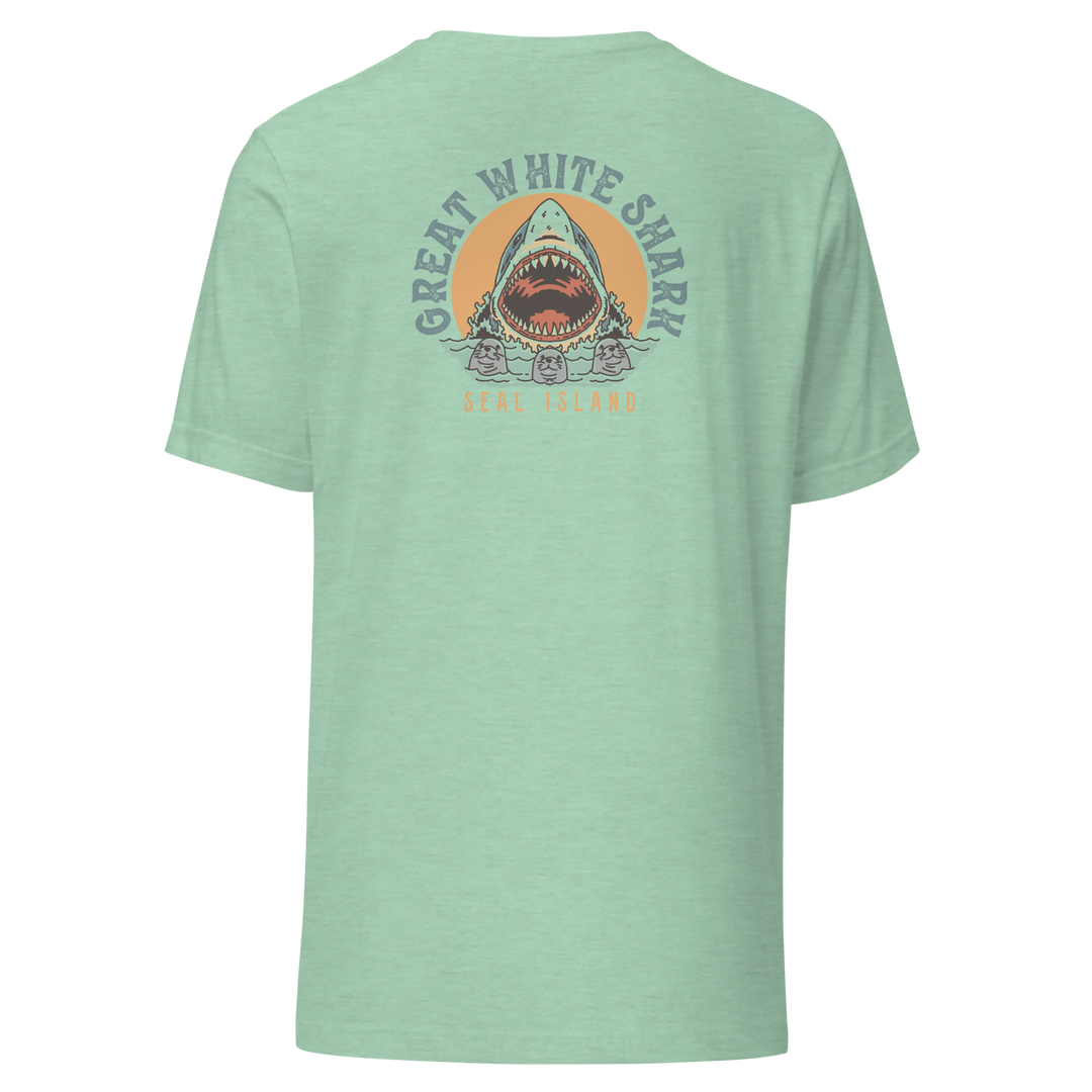 Monoline Seal Island Shark Hunt Front And Back T-Shirt