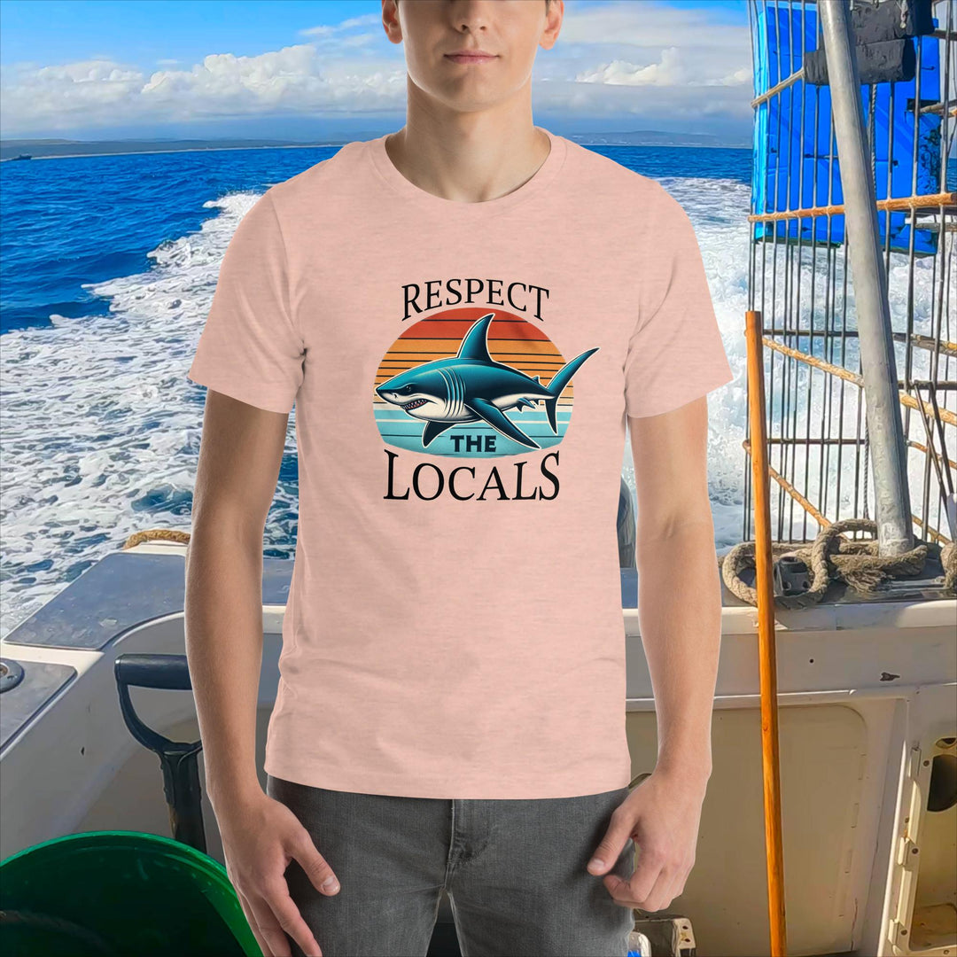 "Respect the Locals" Great White Shark Retro T-Shirt