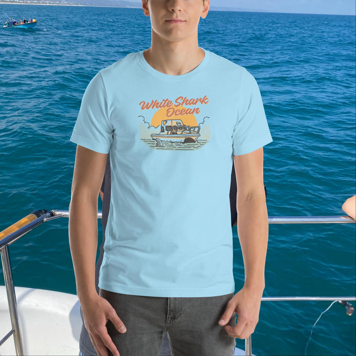 White Shark Ocean Cage Boat T-Shirt