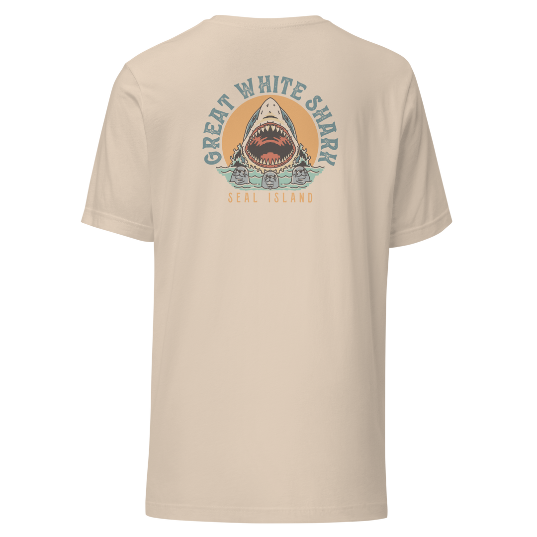Monoline Seal Island Shark Hunt Front And Back T-Shirt