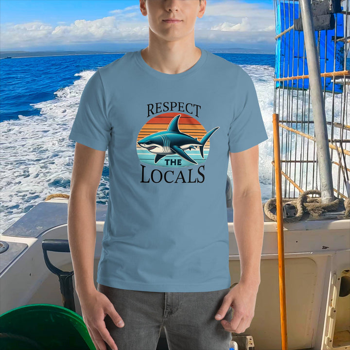 "Respect the Locals" Great White Shark Retro T-Shirt