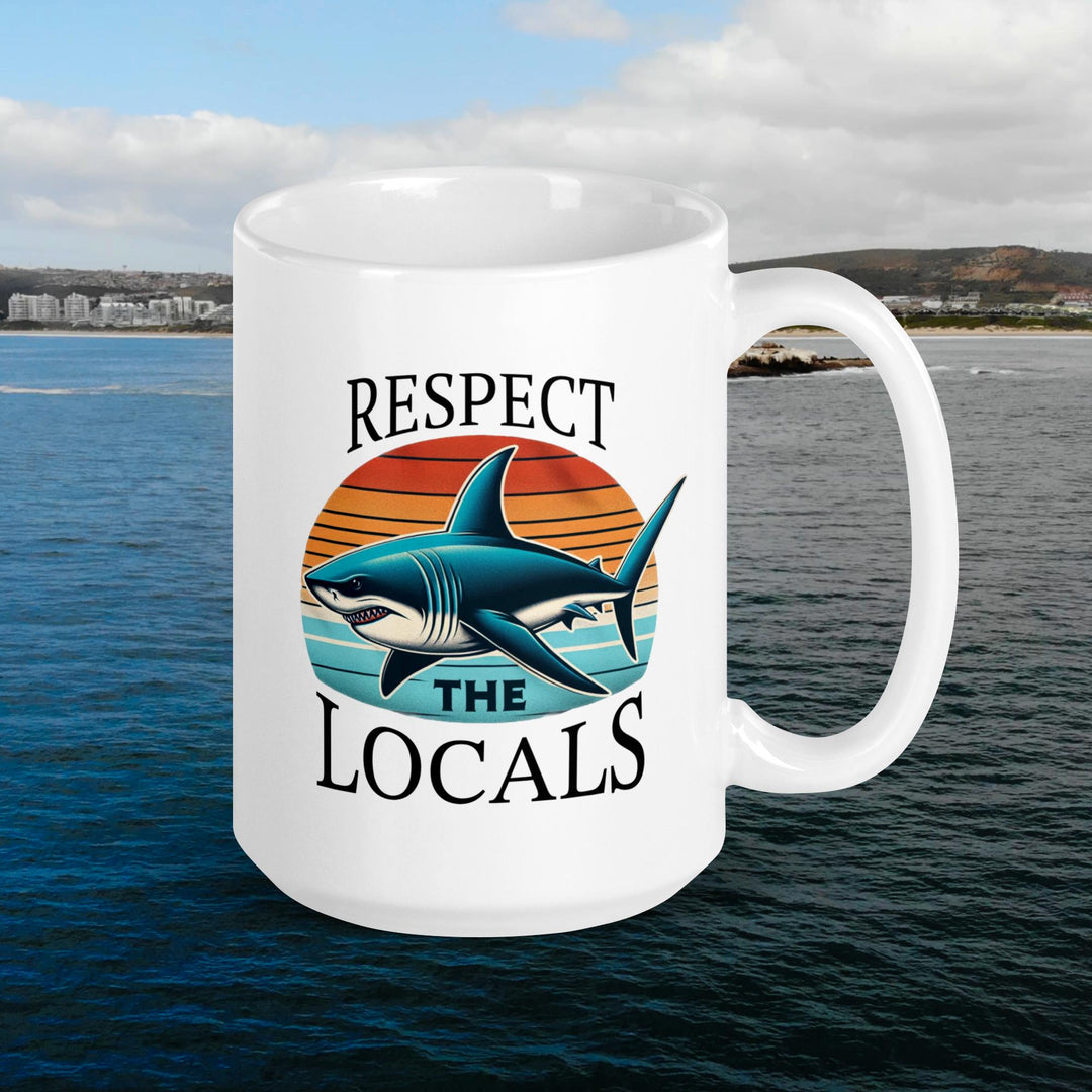 Respect The Locals Mug | White Shark Ocean | Great White Shark