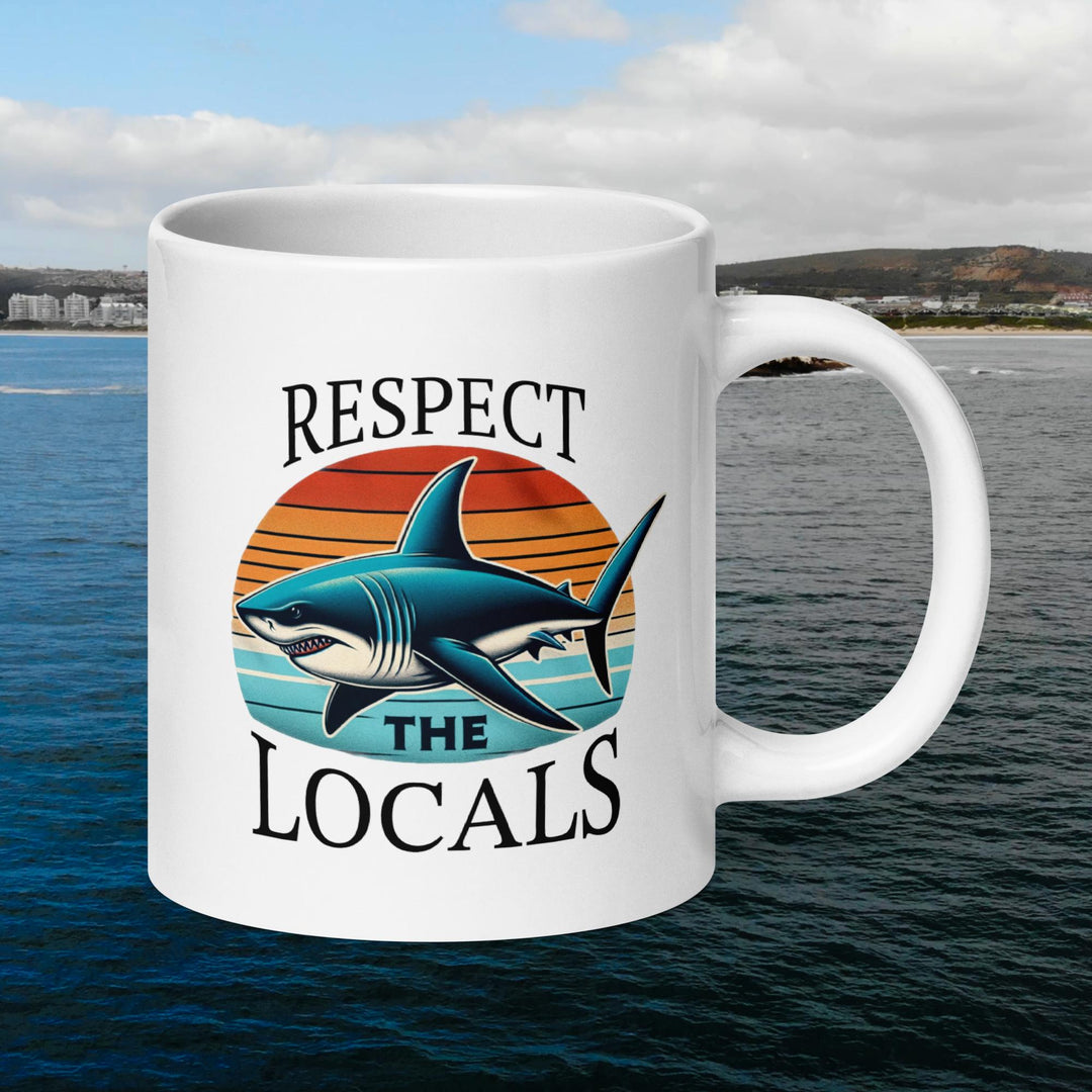 Respect The Locals Mug | White Shark Ocean | Great White Shark